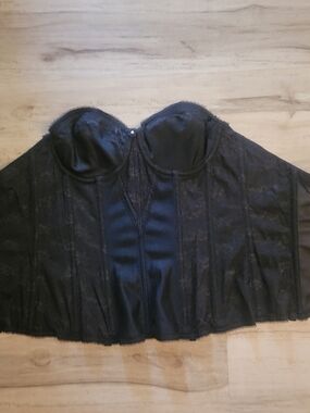 Black Lace Longline Bustier Corset Top